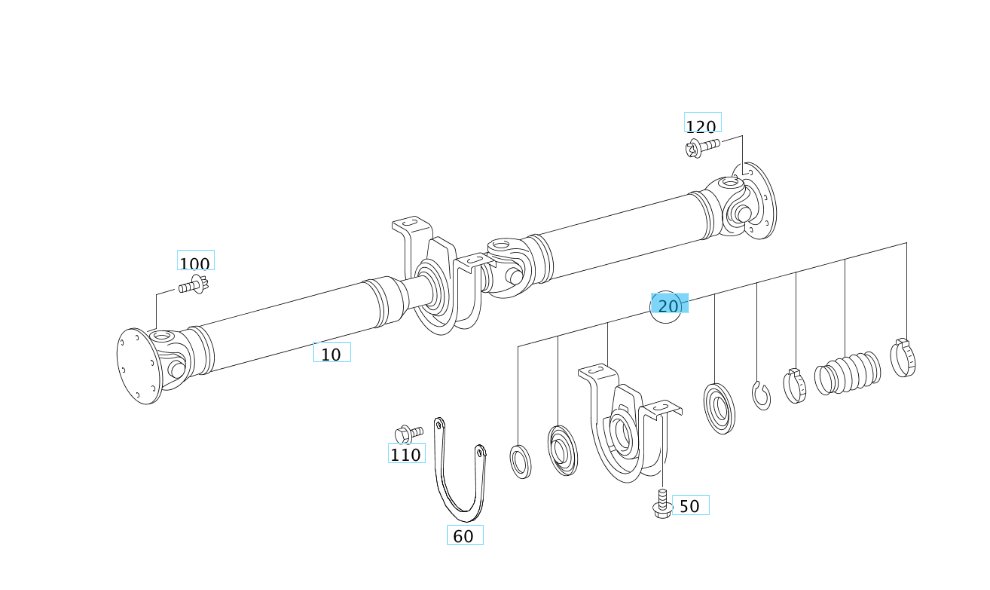 A9064101281 MERCEDES W906 CENTER SUPPORT BEARING SWAG 10 93 1852 NEW