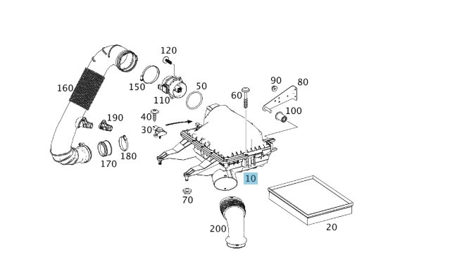 A9065280100 MERCEDES 900 906 DAMPING AIR FILTER GENUINE NEW