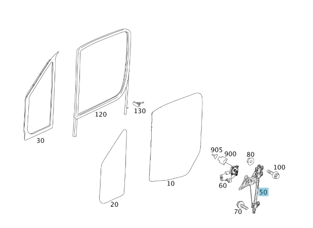 A9067200046 MERCEDES 906 WINDOW LIFTER LEFT DOOR GENUINE NEW
