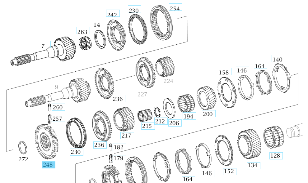 A9702621535 MERCEDES 712 715 SYNCHRONIZER BODY 5TH 6TH SPEED GENUINE NEW