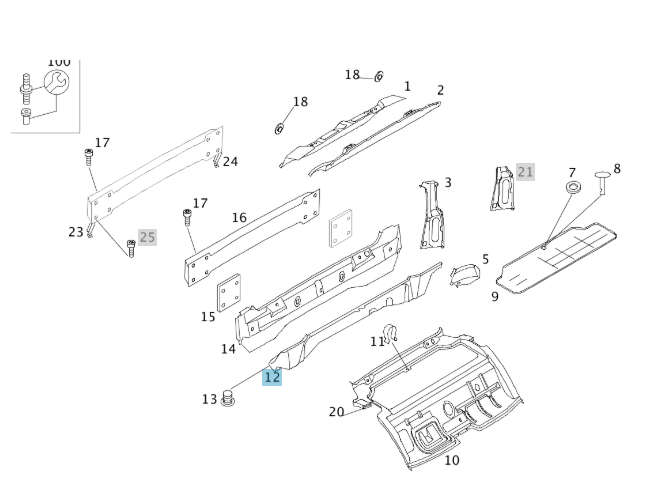 Q0003625V001 SMART REAR END FLOOR CROSSMEMBER GENUINE NEW