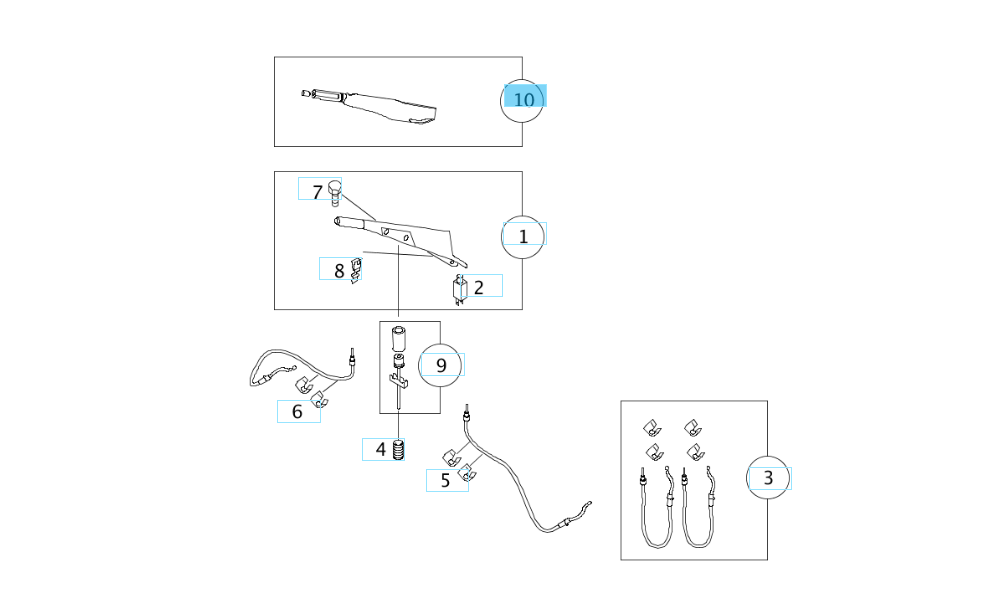 Q0013751V001C26B00 SMART 450 BLUE PARKING BRAKE LEVER GENUINE NEW