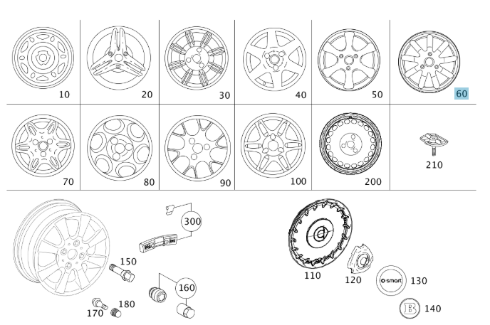 Q0015426V001C31L00 SMART 450 3-HOLE REAR DISC WHEEL GENUINE NEW