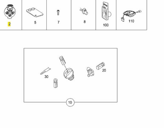 A4508200197 SMART 450 REMOTE CONTROL TWO BUTTONS GENUINE NEW