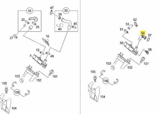 A6601400112 MERCEDES 450 AIR LINE INTECOOLER MIXT GENUINE NEW
