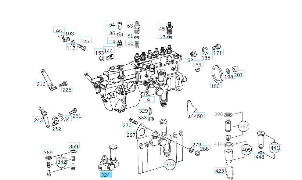 A0000902750 MERCEDES 312 352 353 366 396 TS FUEL PUMP PARTS KIT GENUINE NEW