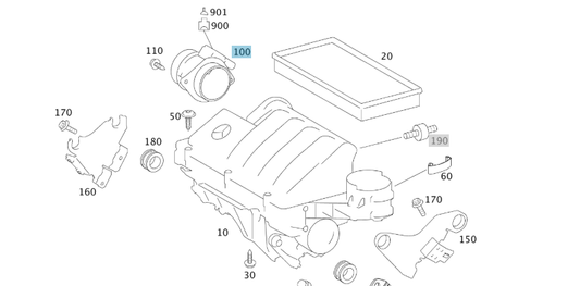 A0000943348 MERCEDES 640 MASS AIR FLOW SENSOR GENUINE NEW