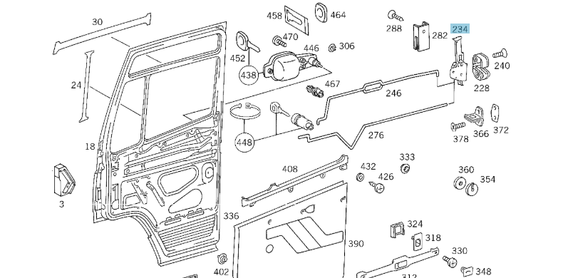 A0007203135 MERCEDES SA LOCK INSIDE RIGHT GENUINE NEW