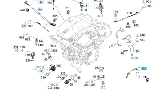A0009059005 MERCEDES 651 660 TEMPERATURE SENSOR TO TURBOCHARGER GENUINE NEW