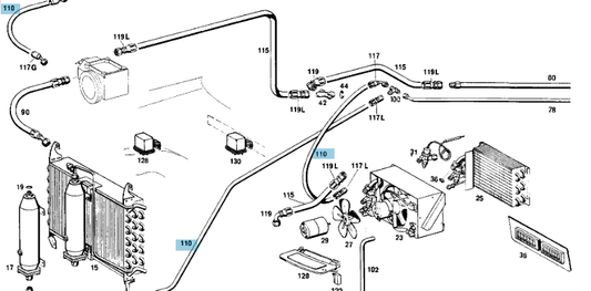 A0009971752 MERCEDES W114 W115 W116 HEATING AND VENTILATION HOSE GENUINE NEW