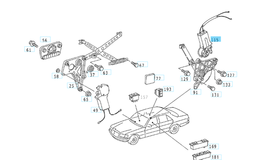 A0018204942 MERCEDES W126 LEFT REAR DOOR WINDOW ELECTRIC MOTOR GENUINE NEW