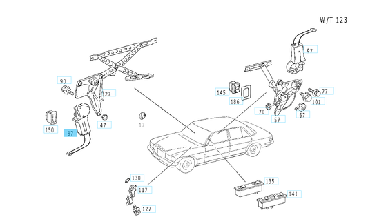 A0018205842 MERCEDES W123 ELECTRIC MOTOR LEFT FRONT DOOR GENUINE NEW