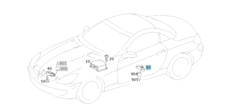 A0018209126 MERCEDES R171 W211 BELOW RIGHT FRONT SEAT TRIGGER DEVICE GENUINE NEW