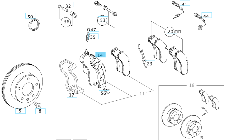 A0024205883 MERCEDES W904 W909 BRAKE CALIPER BOSCH 0 986 474 231 NEW