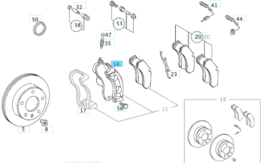 A0024205883 MERCEDES W904 W909 BRAKE CALIPER BOSCH 0 986 474 231 NEW