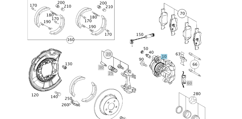 A0034208183 MERCEDES W211 W219 W230 TS BRAKE CALIPER LEFT GENUINE NEW