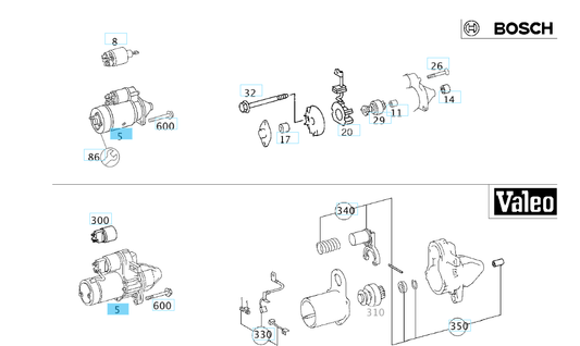 A0051513401 MERCEDES W203 W204 W638 W901 BOSCH STARTER BOSCH 0 001 107 416 NEW