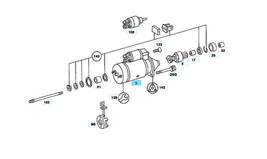 A0051516601 MERCEDES W203 W209 W220 W905 BOSCH STARTER BOSCH 0 001 109 290 NEW