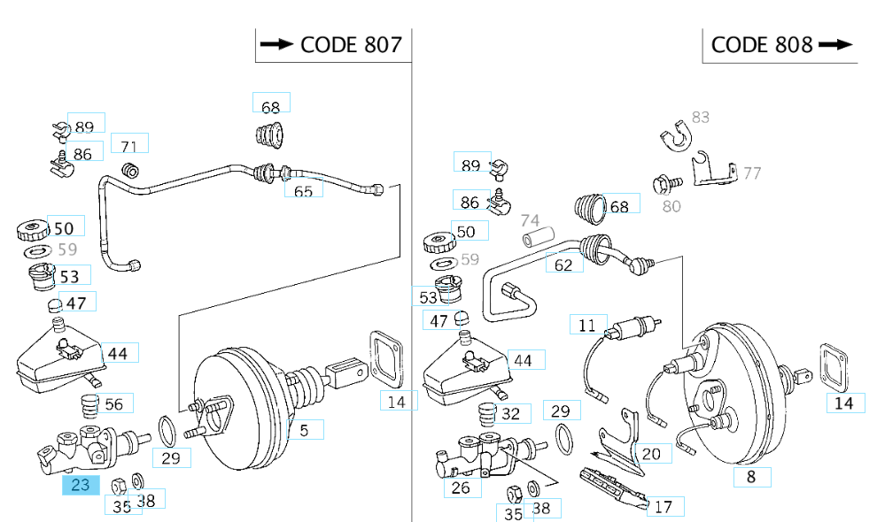 A0054307201 MERCEDES 210 TS MASTER CYLINDER GENUINE NEW