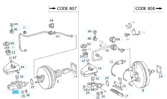 A0054307201 MERCEDES 210 TS MASTER CYLINDER GENUINE NEW