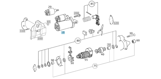 A0061512501 MERCEDES W203 W204 W211 BOSCH STARTER BOSCH 1 986 S00 765 NEW