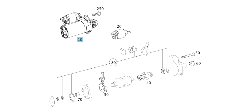 A0061516001 MERCEDES W204 C207 W212 W221 BOSCH STARTER BOSCH 0 001 107 459 NEW