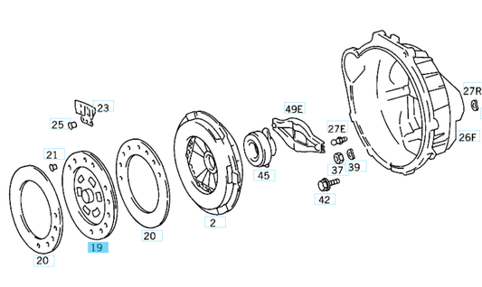 A0072508603 MERCEDES 309 CLUTCH DISC ASBESTOS-FREE LINING GENUINE NEW