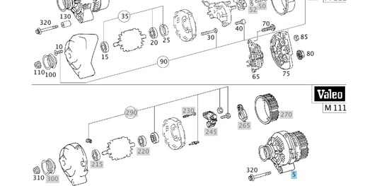 A0121540002 MERCEDES W210 E200 ALTERNATOR 120A BOSCH 0 124 515 063 NEW