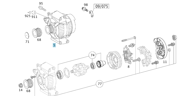 A0121545902 MERCEDES 646 647 ALTERNATOR GENUINE NEW