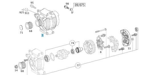 A0121545902 MERCEDES 646 647 ALTERNATOR GENUINE NEW