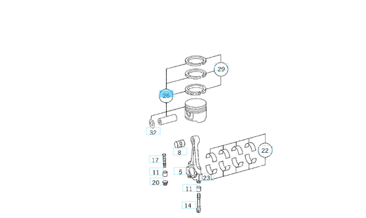 A1020303618 MERCEDES M102 PISTON SREPAIR SIZE II 90,00 MM GENUINE NEW