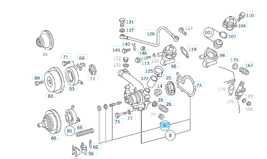 A1022004301 MERCEDES 102 WATER PUMP RANGE OF DELIVERY GENUINE NEW