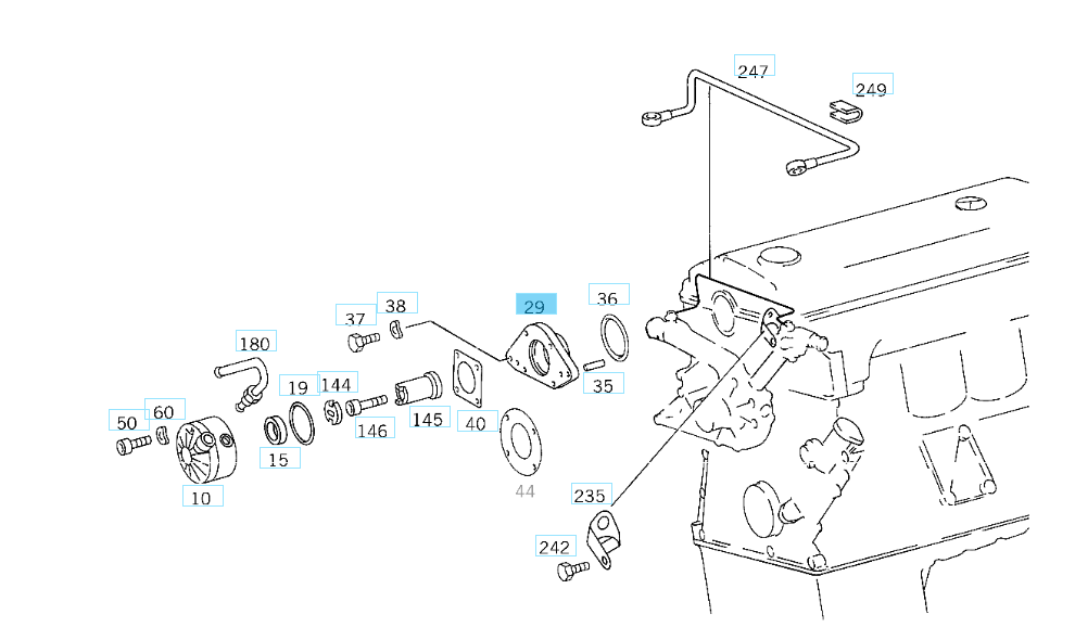 A1022300045 MERCEDES M102 RADIAL PISTON PUMP FLANGE GENUINE NEW