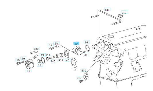 A1022300045 MERCEDES M102 RADIAL PISTON PUMP FLANGE GENUINE NEW