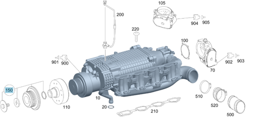 A1130900044 MERCEDES M113 M155 COMPRESSOR COUPLING FLANGE KIT GENUINE NEW