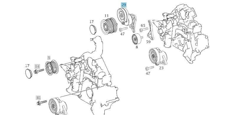 A1132000170 MERCEDES M113 M155 BELT TENSIONER SWAG 10 93 6981 NEW