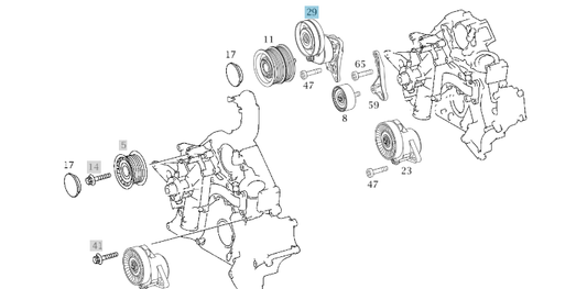 A1132000170 MERCEDES M113 M155 BELT TENSIONER SWAG 10 93 6981 NEW
