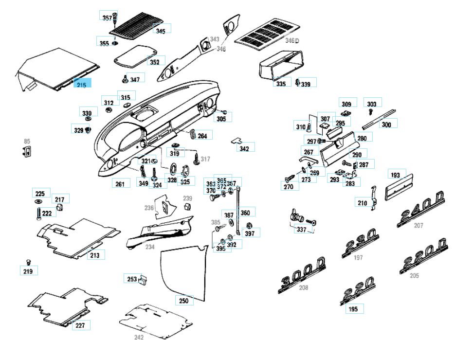 A1156871009 MERCEDES 114 115 COVERING RIGHT GENUINE NEW
