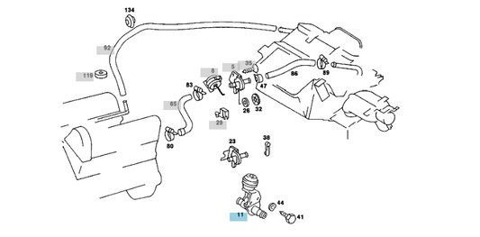 A1168001875 MERCEDES W116 R107 VACUUM SYSTEM ELEMENT GENUINE NEW