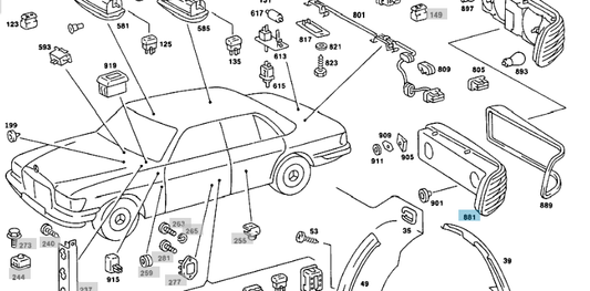 A1168203564 MERCEDES 116 TAIL LAMP LEFT GENUINE NEW