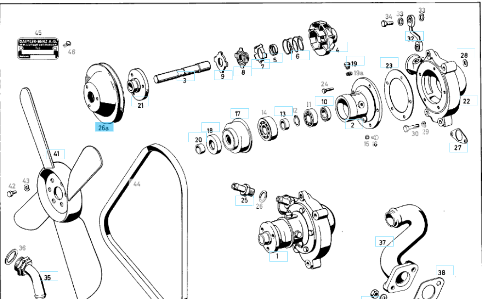 A1212050110 MERCEDES W121 WATER PUMP PULLEY GENUINE NEW