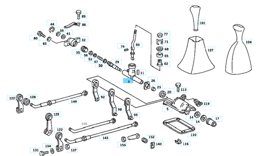 A1232602482 MERCEDES W123 R107 W460 SHIFTING TUBE GENUINE NEW