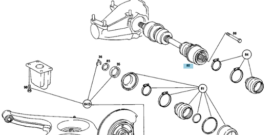 A1233500410 MERCEDES W114 W115 W123 REAR AXLE SHAFT GENUINE NEW
