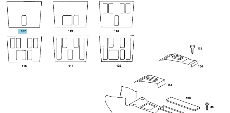 A1236831122 MERCEDES 123 COVERING FADER CONTROL GENUINE NEW