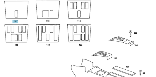 A1236831122 MERCEDES 123 COVERING FADER CONTROL GENUINE NEW