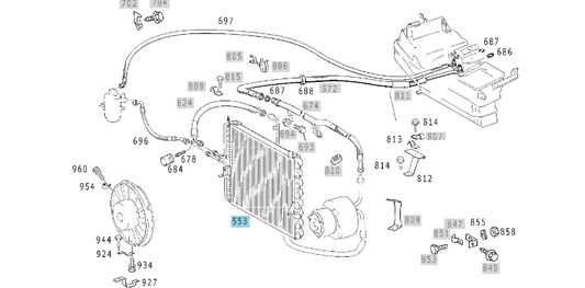 A1238300770 MERCEDES W123 CONDENSER GENUINE NEW