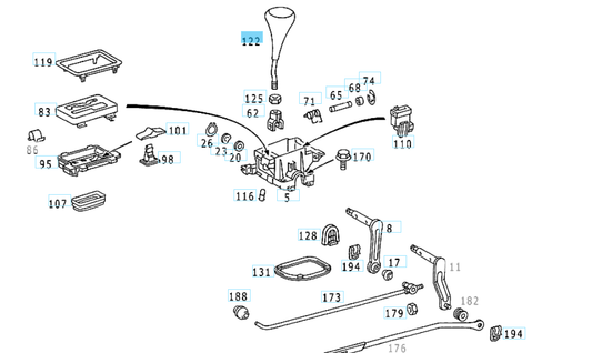 A1242671310 MERCEDES W124 W201 W202 RANGE SELECTOR LEVER HANDLE GENUINE NEW