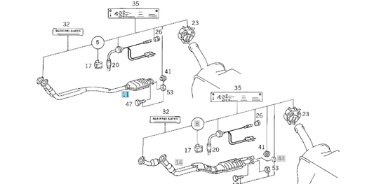 A1244909919 MERCEDES W124 CATALYTIC CONVERTER GENUINE NEW