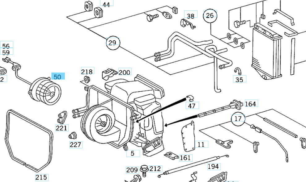 A1248200142 MERCEDES W124 ELECTRIC BLOWER GENUINE NEW