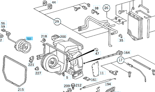 A1248200142 MERCEDES W124 ELECTRIC BLOWER GENUINE NEW